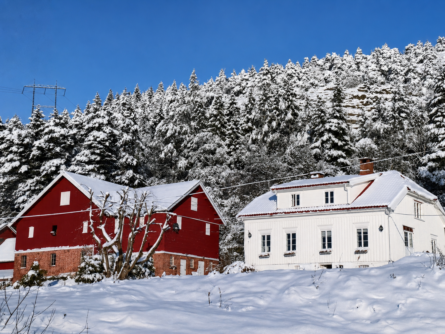 Søndre Valler in winter — the family's new home in Eidanger by Porsgrunn