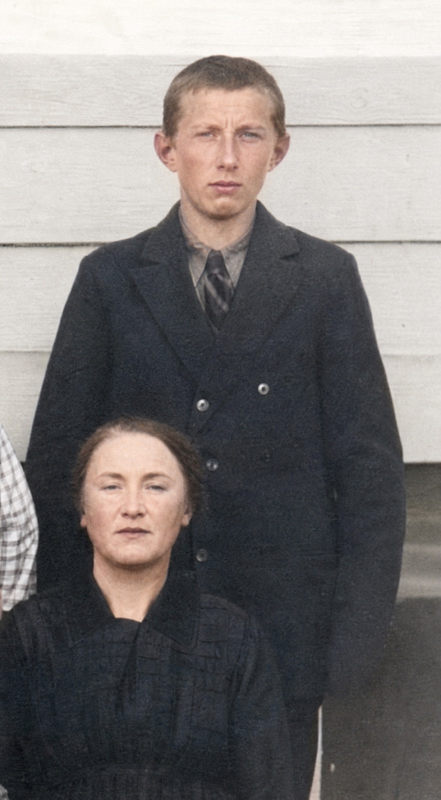 Portrettutsnitt av Sverre Tynning som skolegutt ved Haugland folkeskole i 1926